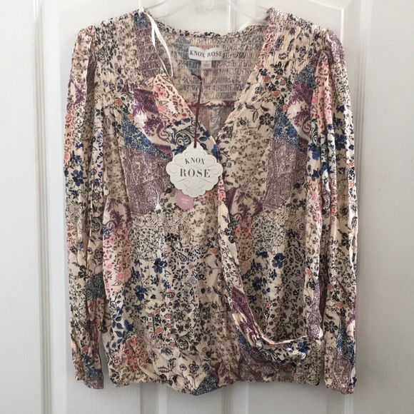 FINAL MARKDOWN LADIES’ NWT Knox Rose Floral Print LS Top (S) - Picture 1 of 11